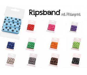 5m Ripsband Breite 15 mm Pfote